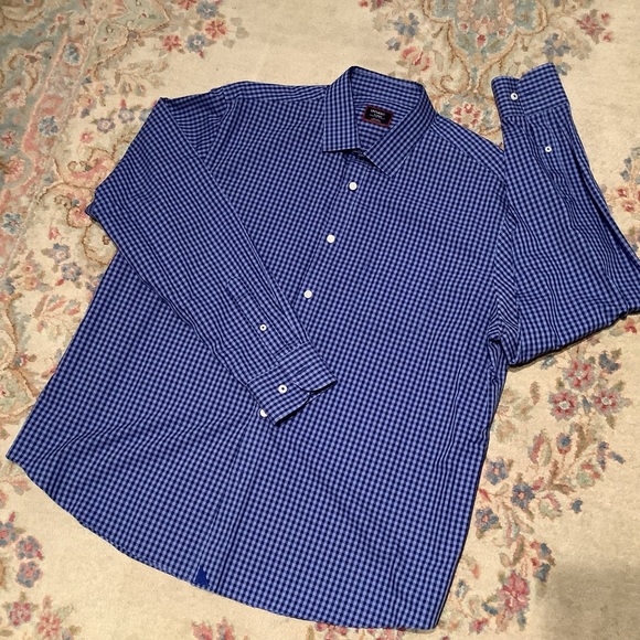 UNTUCKit Cotton Purple Gingham Dress Shirt Sz XL EUC - Picture 4 of 5